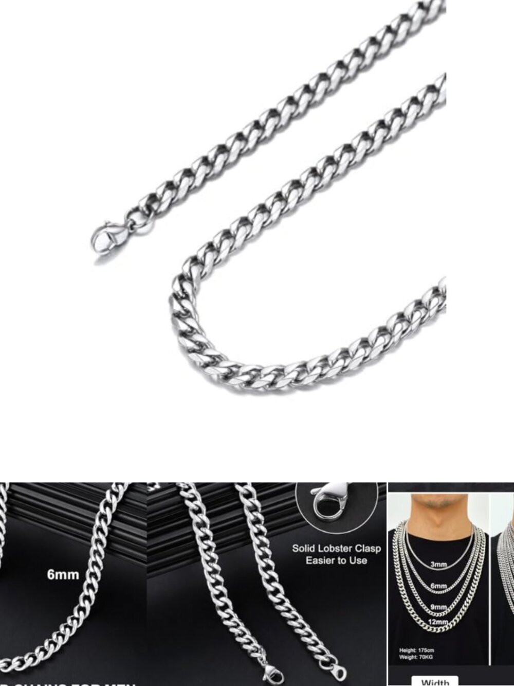 18K Gold Plated Stainless Steel Cuban Link Chain Necklace
